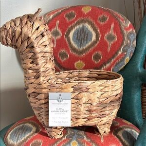 Huntington Home Woven Llama Basket - Natural Tan